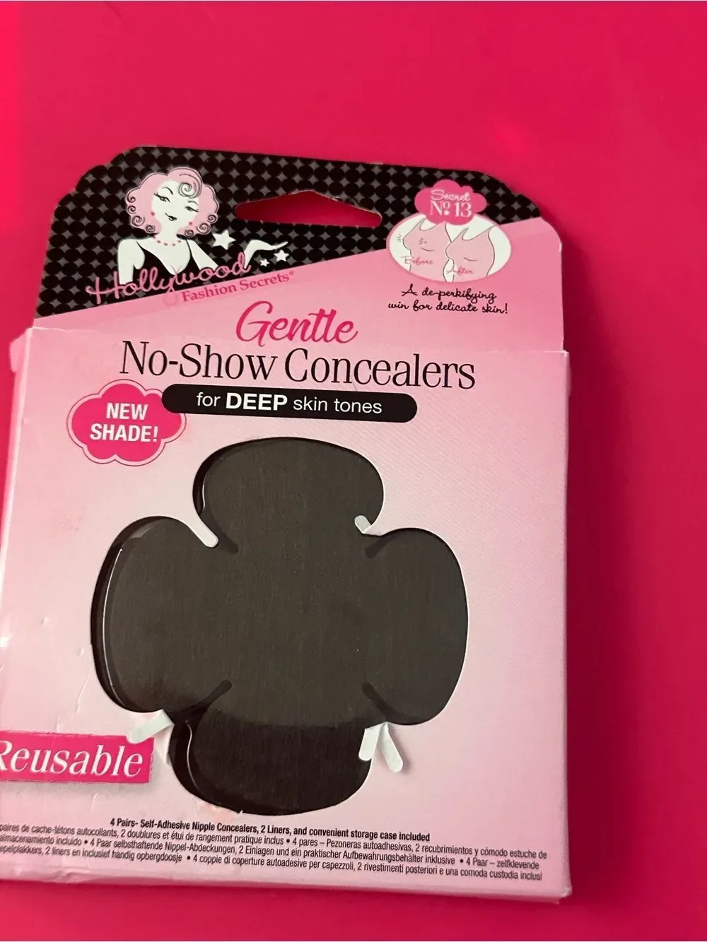 Reusable no show nipple concealer- deep shade